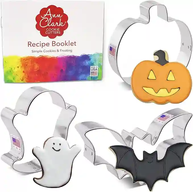 halloween cookie cutters 3 pc set made in usa by ann clark pumpkin ghost bat