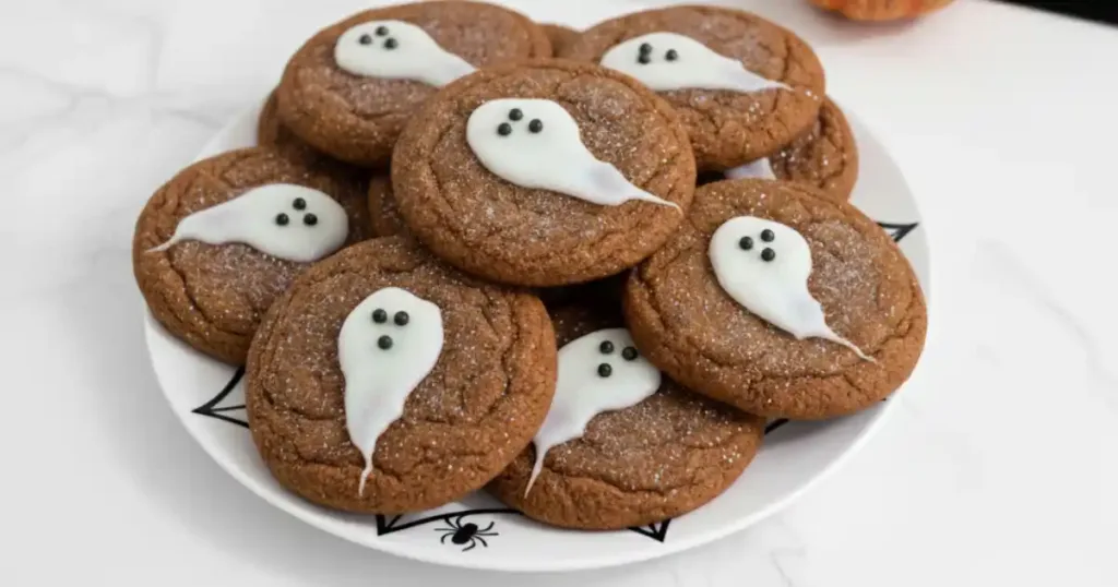 spooky ghost brown butter pumpkin cookies